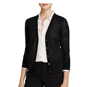Theory Classic Black V Neck Cardigan